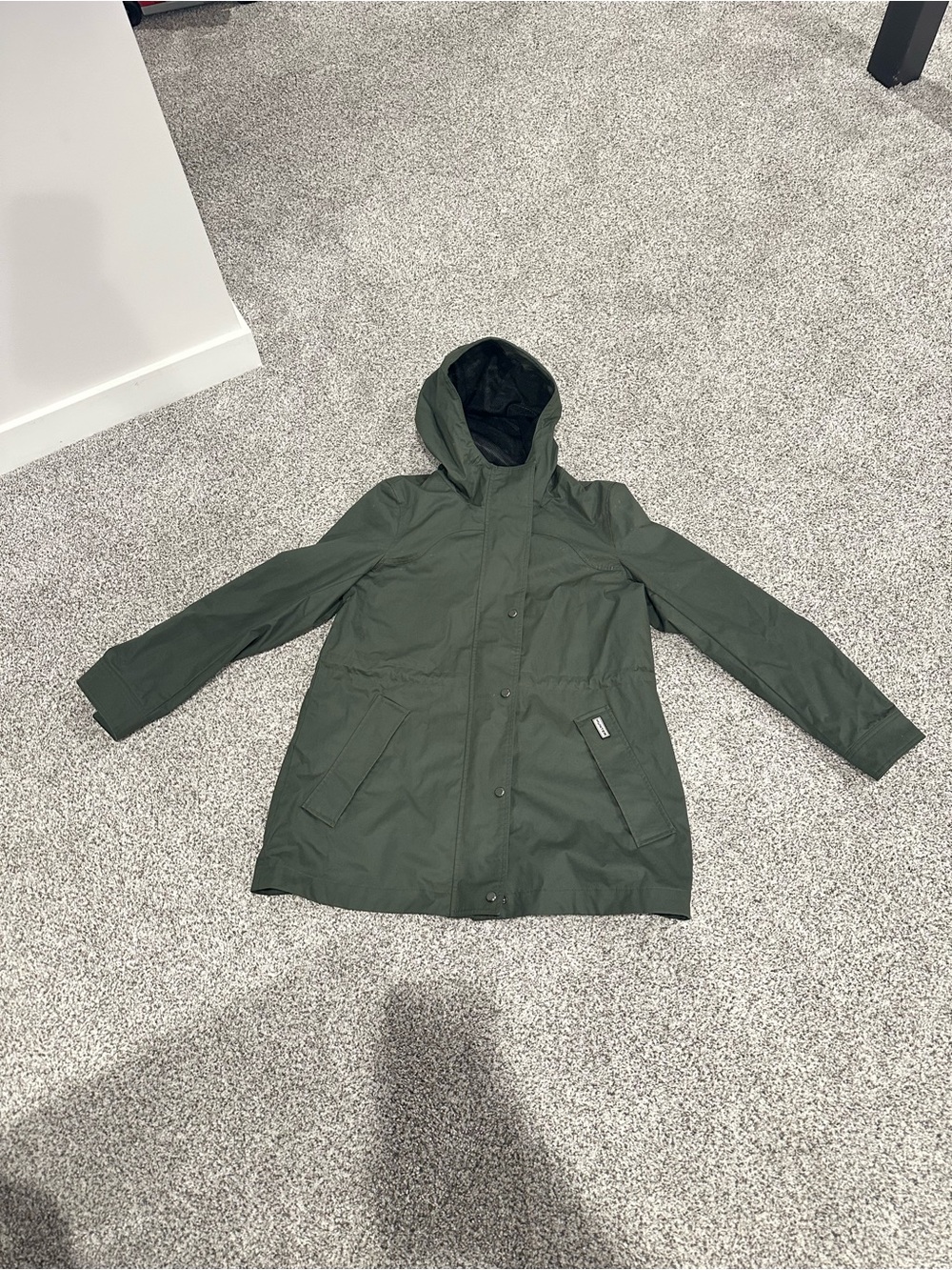 Hunter Olive Green Hooded Jacket with Branded Patch